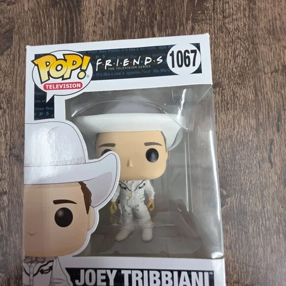 Funko Pop Television Friends Joey Tribbiani White Cowboy Vinyl Figure 1037 Boxed - Picture 9 of 10